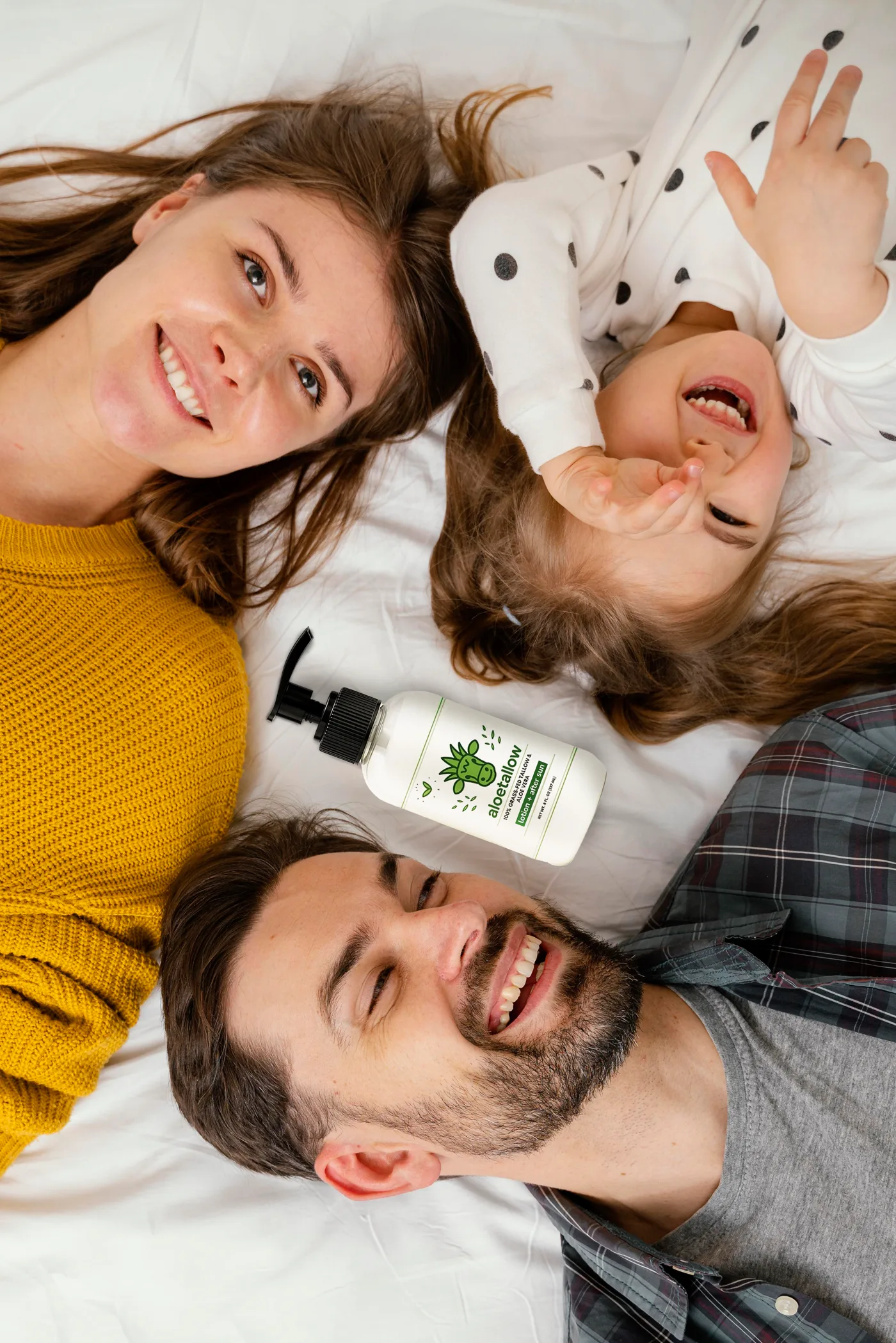 Familie mit der Aloe-Tallow-Lotion