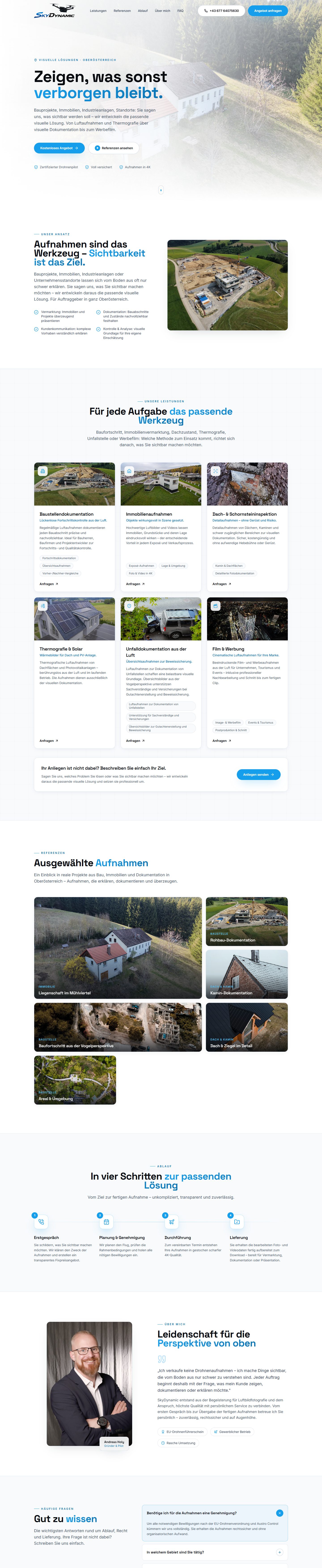 SkyDynamic – Drohnen & Luftaufnahmen – Desktop-Ansicht